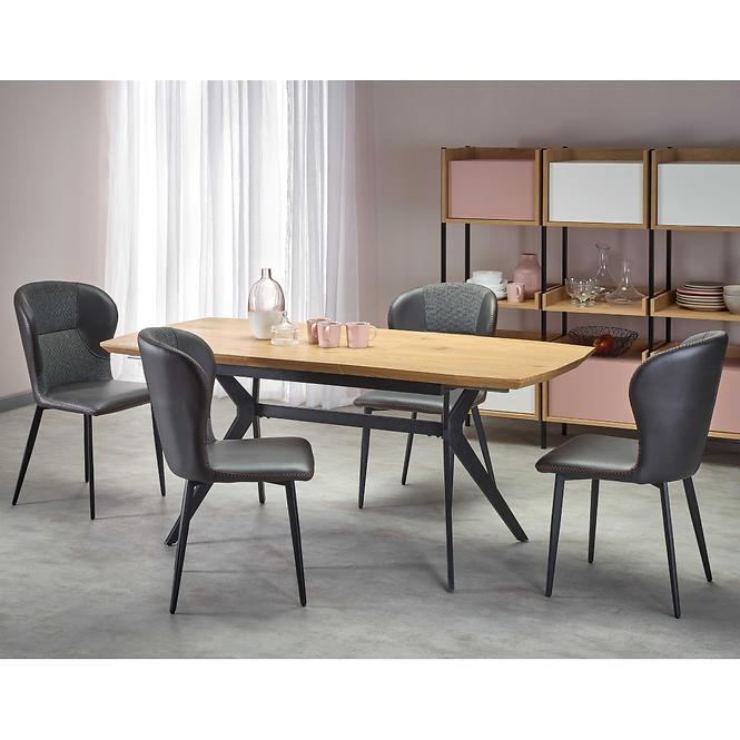 Rozkladací stôl Gustavo 140/180x80cm Mdf/Oceľ – Dub Zlatá/Čierna