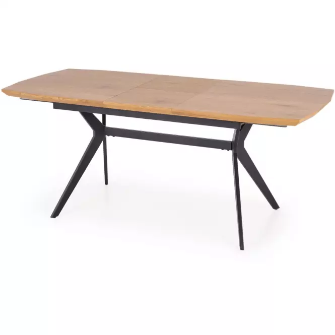 Rozkladací stôl Gustavo 140/180x80cm Mdf/Oceľ – Dub Zlatá/Čierna