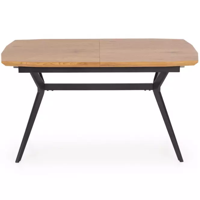 Rozkladací stôl Gustavo 140/180x80cm Mdf/Oceľ – Dub Zlatá/Čierna