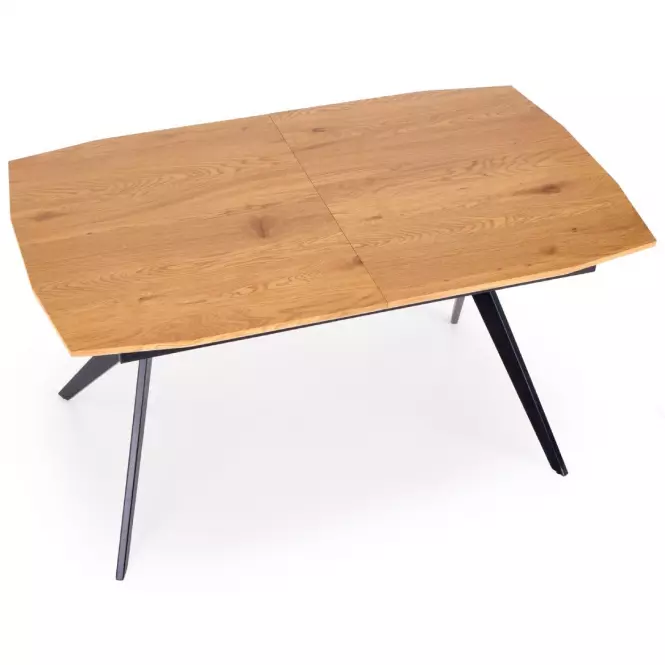 Rozkladací stôl Gustavo 140/180x80cm Mdf/Oceľ – Dub Zlatá/Čierna
