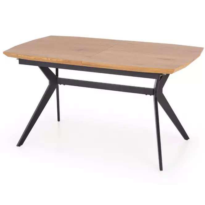 Rozkladací stôl Gustavo 140/180x80cm Mdf/Oceľ – Dub Zlatá/Čierna