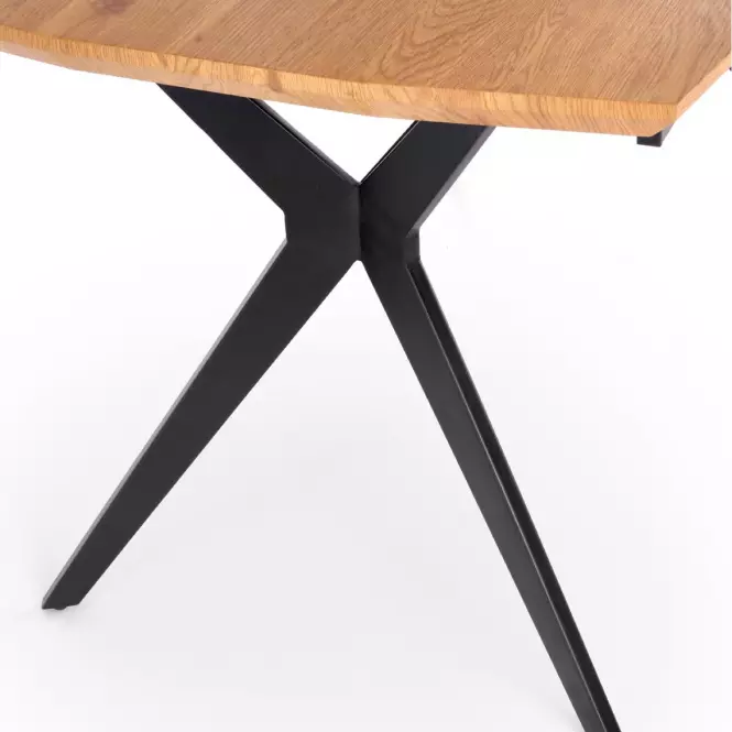 Rozkladací stôl Gustavo 140/180x80cm Mdf/Oceľ – Dub Zlatá/Čierna