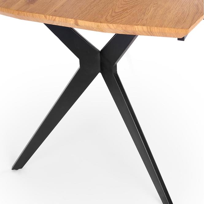 Rozkladací stôl Gustavo 140/180x80cm Mdf/Oceľ – Dub Zlatá/Čierna