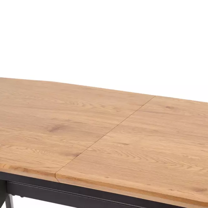 Rozkladací stôl Gustavo 140/180x80cm Mdf/Oceľ – Dub Zlatá/Čierna
