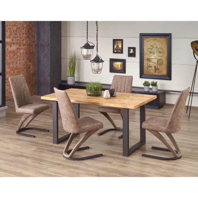 Rozkladací stôl Perez 160/250x90 cm doska/drevo/oceľ – J. Dub/Čierna