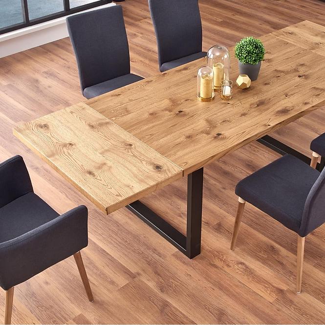 Rozkladací stôl Perez 160/250x90cm Płyta/Drevo/Oceľ – J. Dub/Čierna