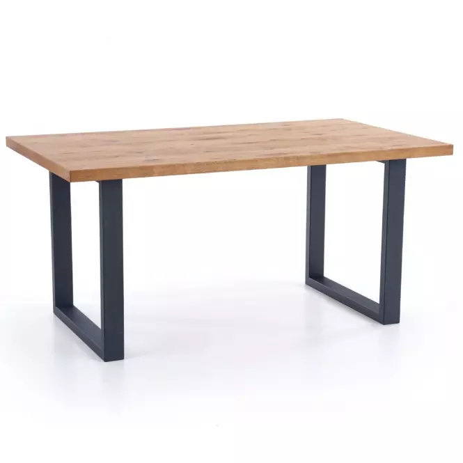 Rozkladací stôl Perez 160/250x90cm Płyta/Drevo/Oceľ – J. Dub/Čierna