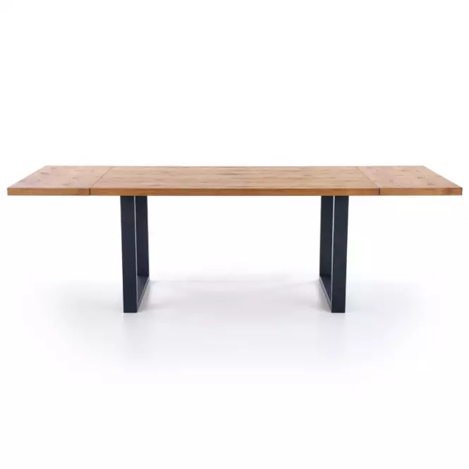 Rozkladací stôl Perez 160/250x90cm Płyta/Drevo/Oceľ – J. Dub/Čierna