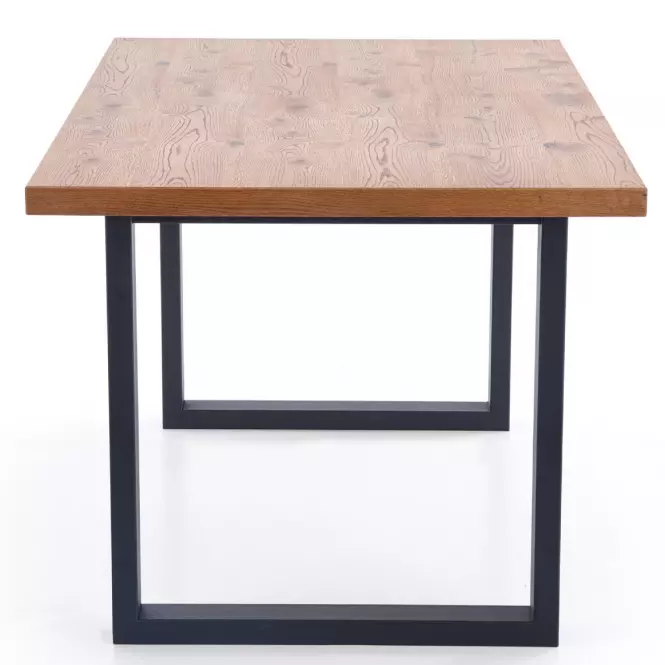 Rozkladací stôl Perez 160/250x90cm Płyta/Drevo/Oceľ – J. Dub/Čierna