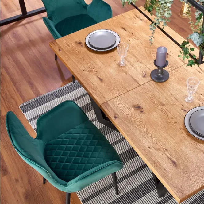 Rozkladací stôl Massive 160/250x90cmSvetlý Dub/Čierna,15