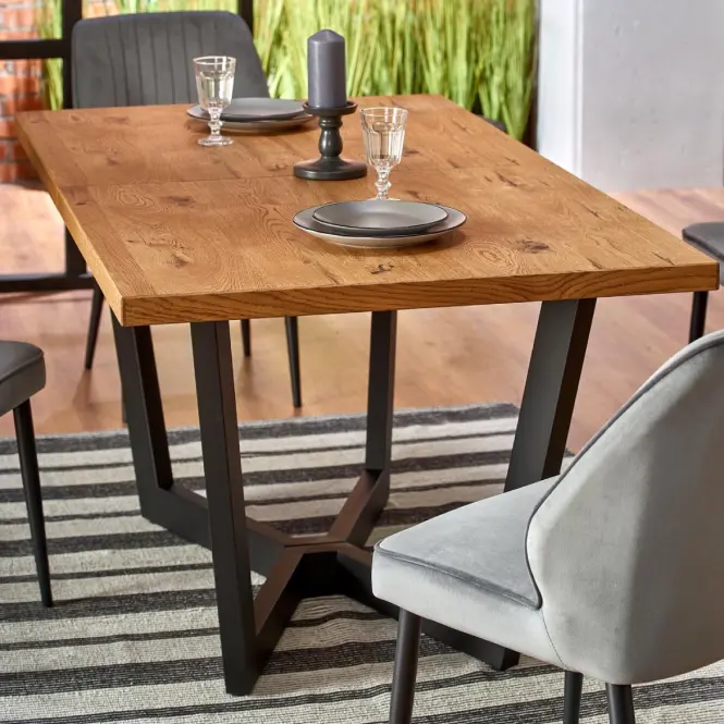 Rozkladací stôl Massive 160/250x90cmSvetlý Dub/Čierna,17