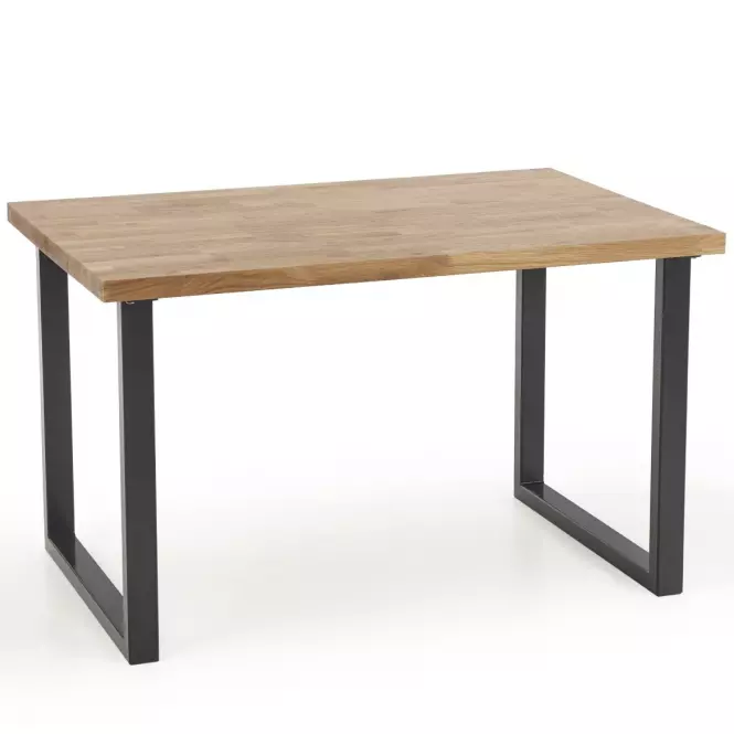Stôl Radus B) Dub Lity 140x85 – Dub Naturalny/Čierna