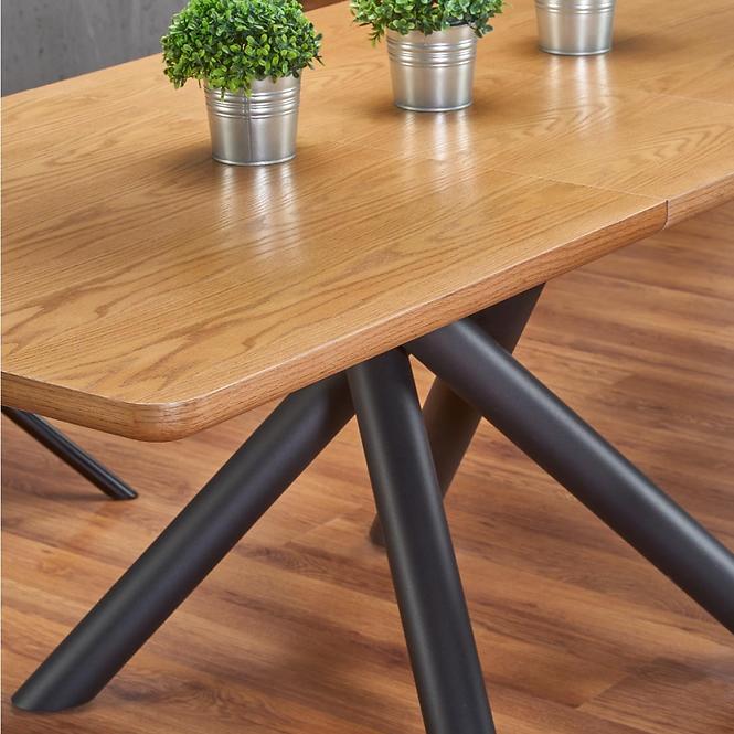 Rozkladací stôl Derrick 160/200x90cm Mdf/Oceľ – Dub Naturalny/Čierna