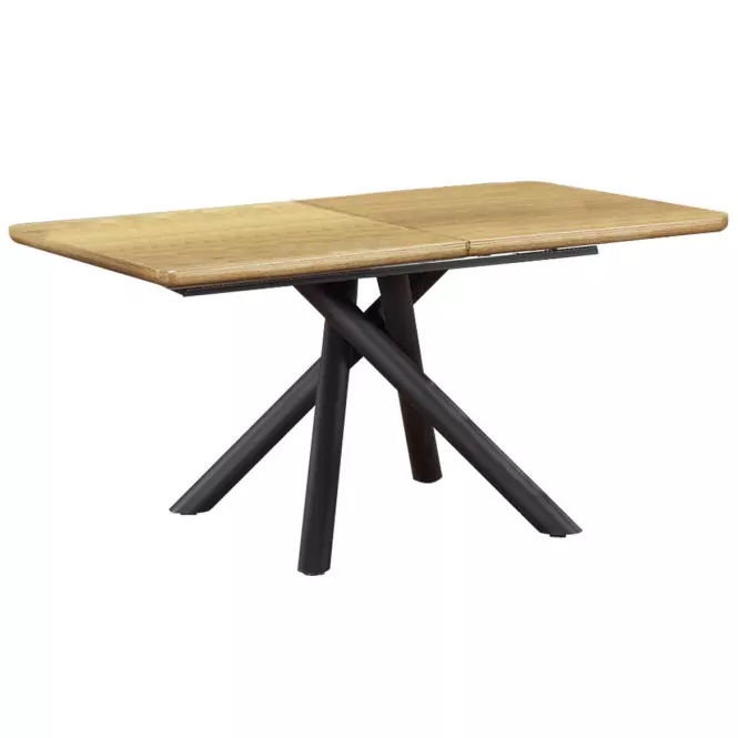 Rozkladací stôl Derrick 160/200x90cm Mdf/Oceľ – Dub Naturalny/Čierna