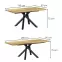 Rozkladací stôl Derrick 160/200x90cm Mdf/Oceľ – Dub Naturalny/Čierna,3