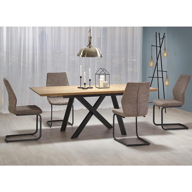 Rozkladací stôl Capital 160/200x90cm Mdf/Oceľ – Dub Zlatá/Čierna