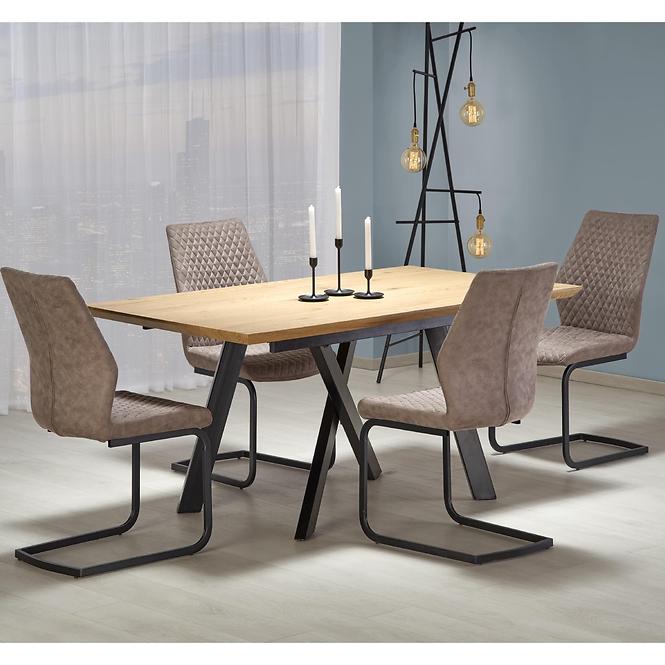 Rozkladací stôl Capital 160/200x90cm Mdf/Oceľ – Dub Zlatá/Čierna