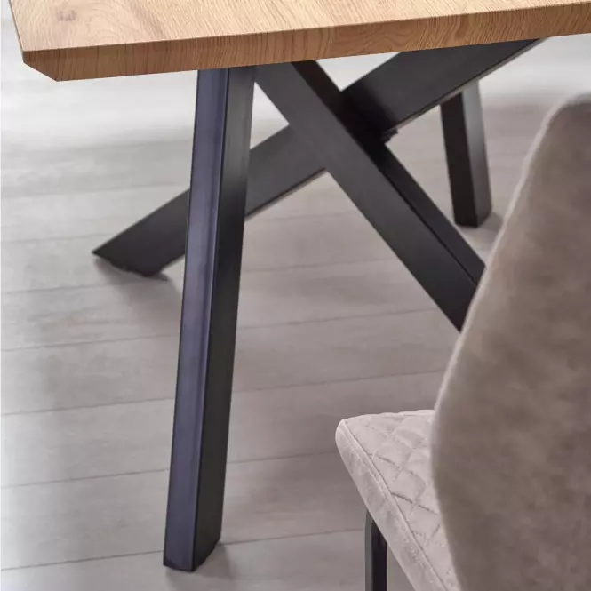 Rozkladací stôl Capital 160/200x90cm Mdf/Oceľ – Dub Zlatá/Čierna,13