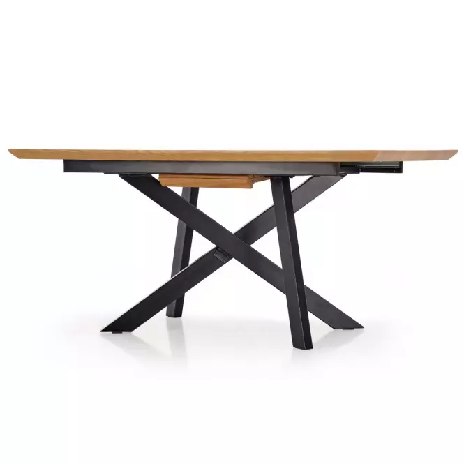 Rozkladací stôl Capital 160/200x90cm Mdf/Oceľ – Dub Zlatá/Čierna