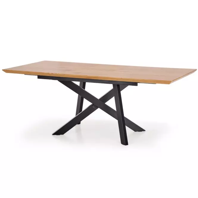 Rozkladací stôl Capital 160/200x90cm Mdf/Oceľ – Dub Zlatá/Čierna,2