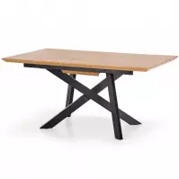 Rozkladací stôl Capital 160/200x90cm Mdf/Oceľ – Dub Zlatá/Čierna