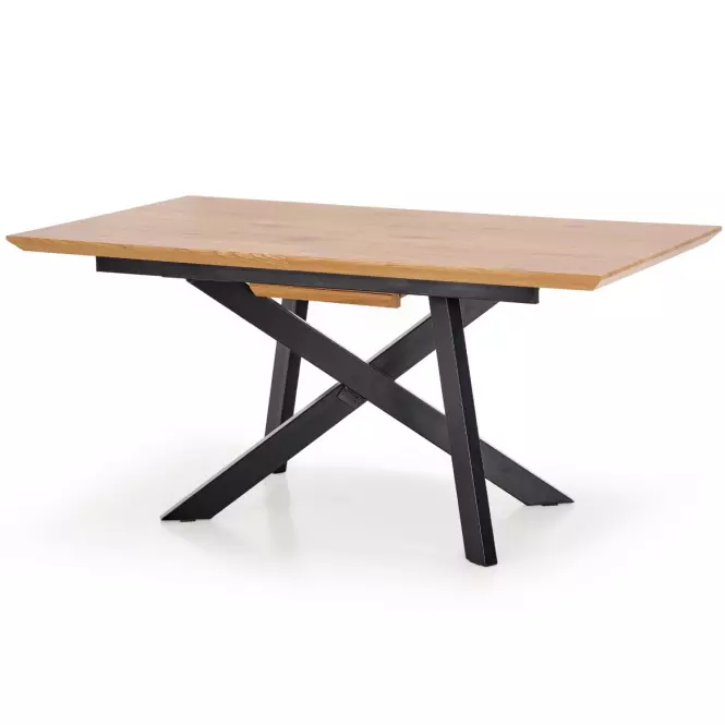 Rozkladací stôl Capital 160/200x90cm Mdf/Oceľ – Dub Zlatá/Čierna