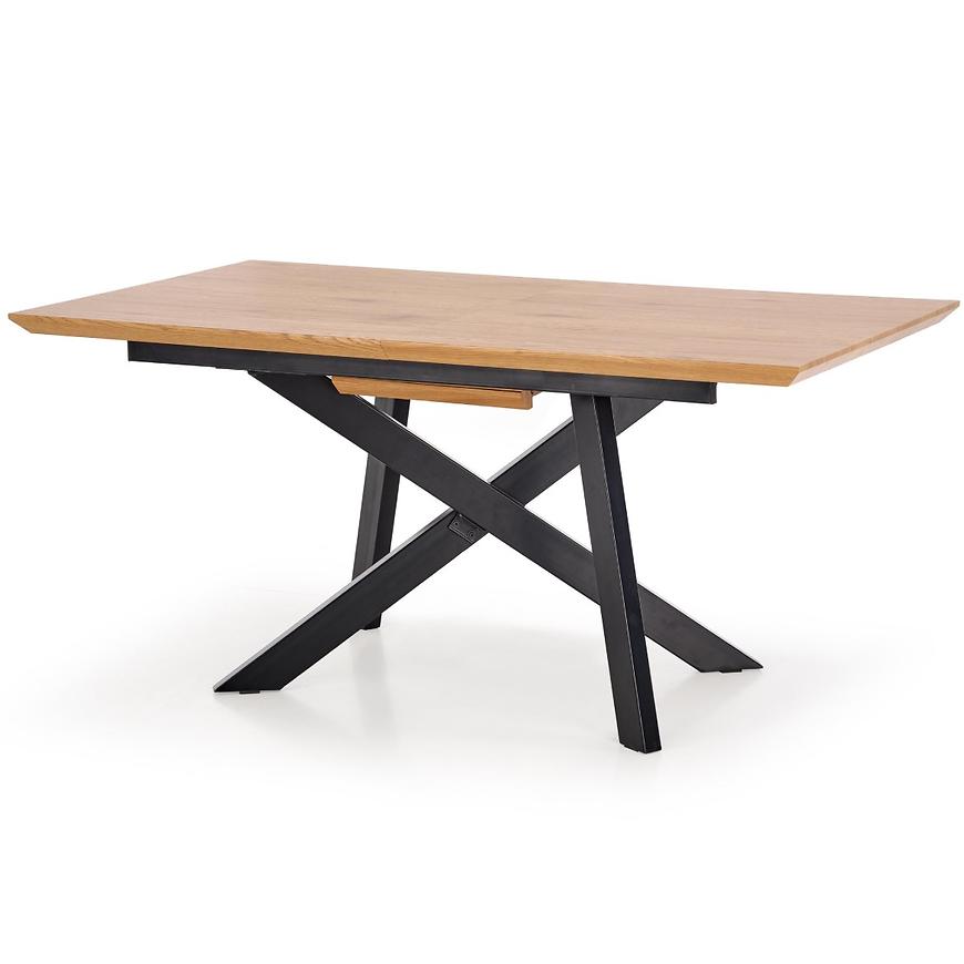 Rozkladací stôl Capital 160/200x90cm Mdf/Oceľ – Dub Zlatá/Čierna