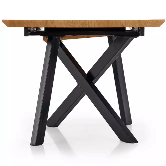 Rozkladací stôl Capital 160/200x90cm Mdf/Oceľ – Dub Zlatá/Čierna,6