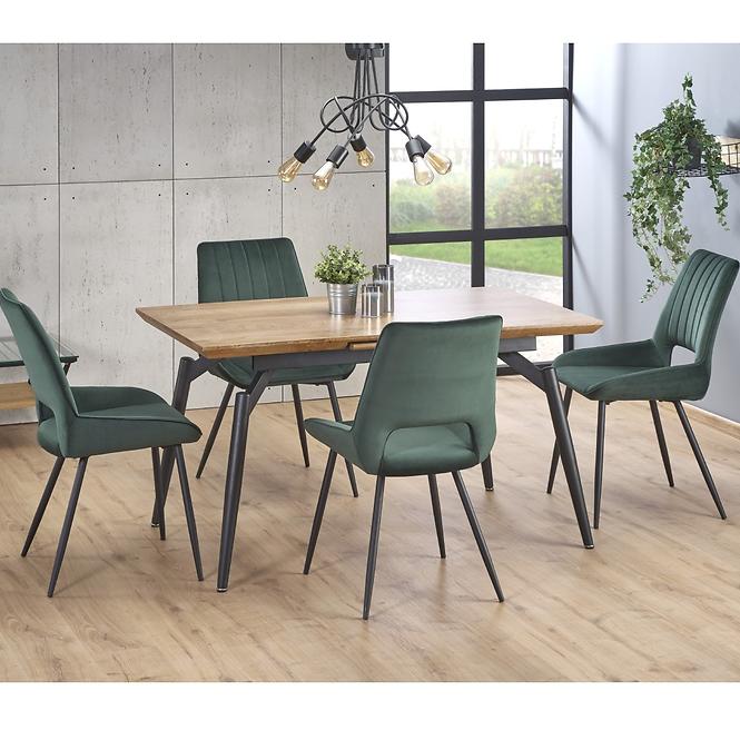 Rozkladací stôl Cambell 140/180x80cm Mdf/Oceľ – Dub Naturalny/Čierna