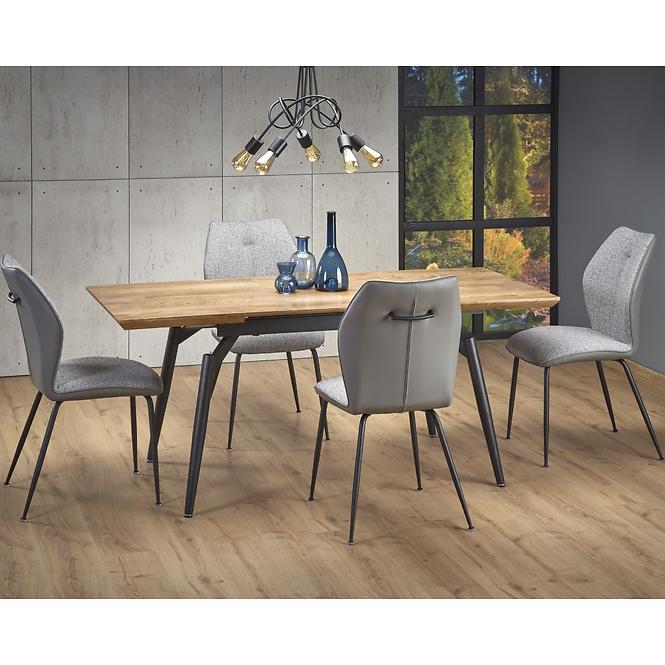 Rozkladací stôl Cambell 140/180x80cm Mdf/Oceľ – Dub Naturalny/Čierna