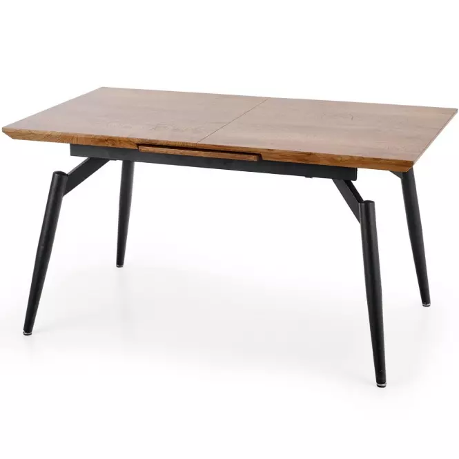 Rozkladací stôl Cambell 140/180x80cm Mdf/Oceľ – Dub Naturalny/Čierna