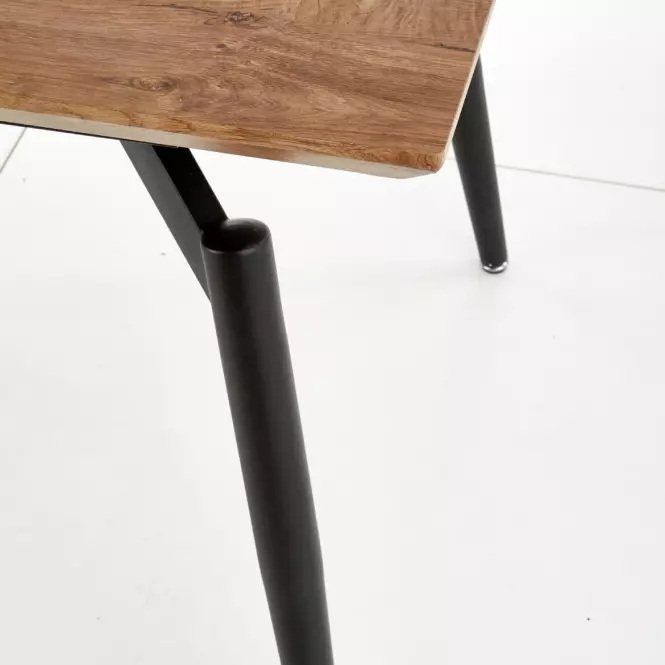 Rozkladací stôl Cambell 140/180x80cm Mdf/Oceľ – Dub Naturalny/Čierna