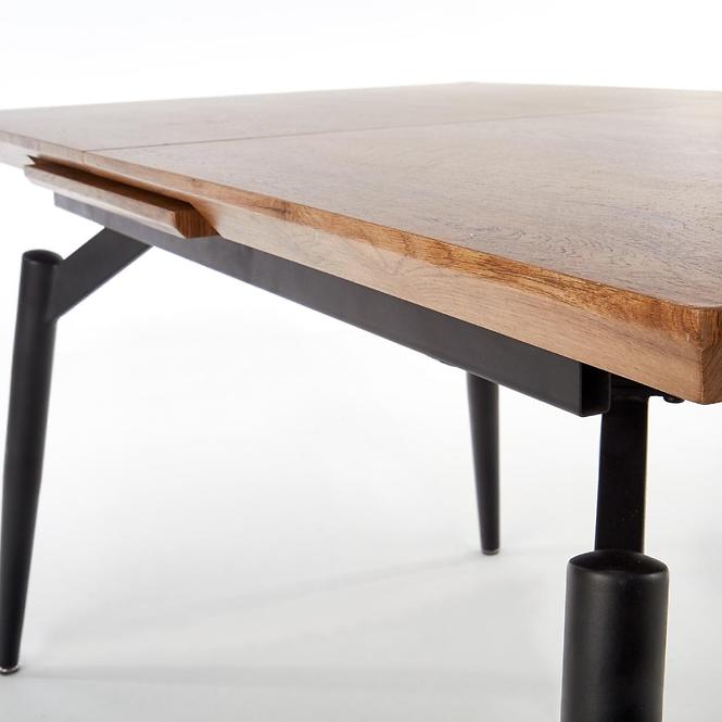 Rozkladací stôl Cambell 140/180x80cm Mdf/Oceľ – Dub Naturalny/Čierna