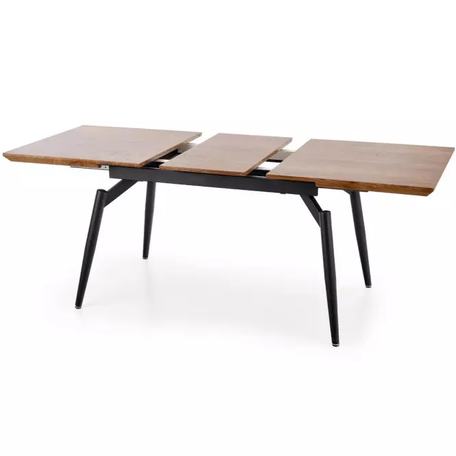 Rozkladací stôl Cambell 140/180x80cm Mdf/Oceľ – Dub Naturalny/Čierna