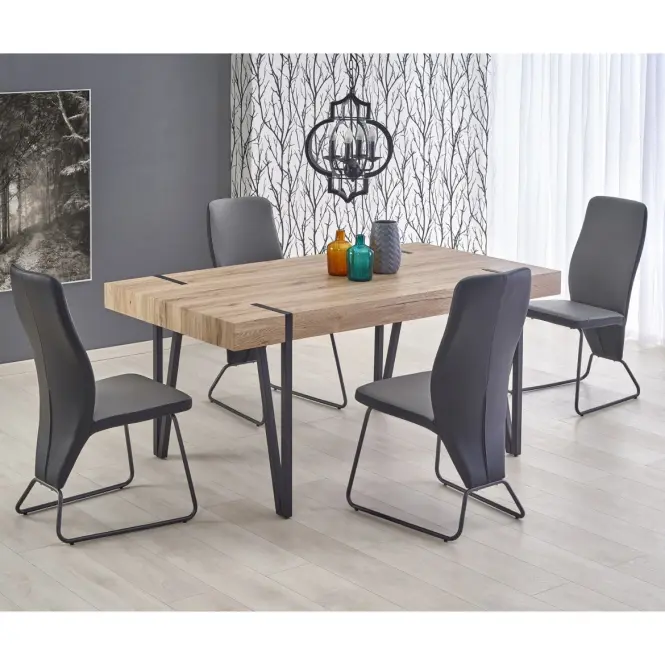 Stôl Yohann 170 Mdf/Oceľ – Dub San Remo/Čierna,7