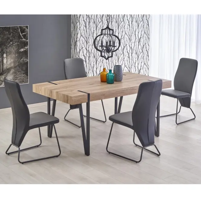Stôl Yohann 170 Mdf/Oceľ – Dub San Remo/Čierna,8