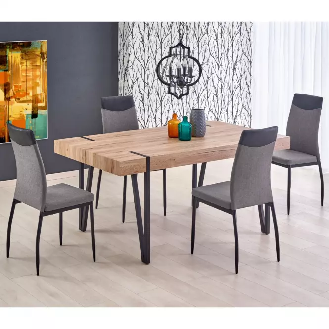 Stôl Yohann 170 Mdf/Oceľ – Dub San Remo/Čierna