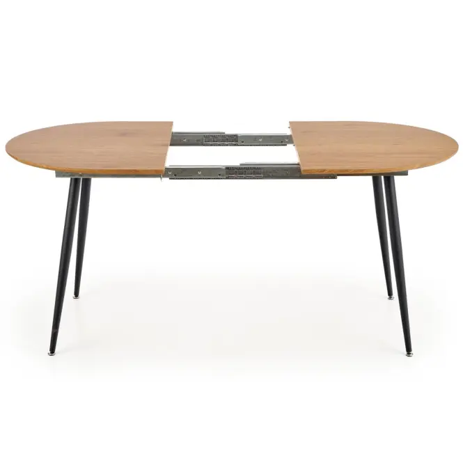 Rozkladací stôl Colorado 120/160x80cm Mdf/Oceľ – Dub Zlatá/Čierna,11