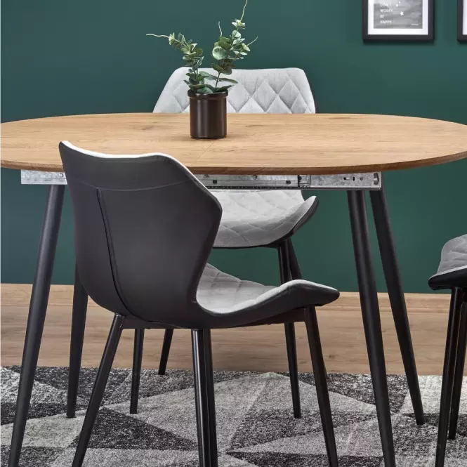 Rozkladací stôl Colorado 120/160x80cm Mdf/Oceľ – Dub Zlatá/Čierna