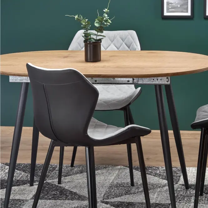 Rozkladací stôl Colorado 120/160x80cm Mdf/Oceľ – Dub Zlatá/Čierna,14