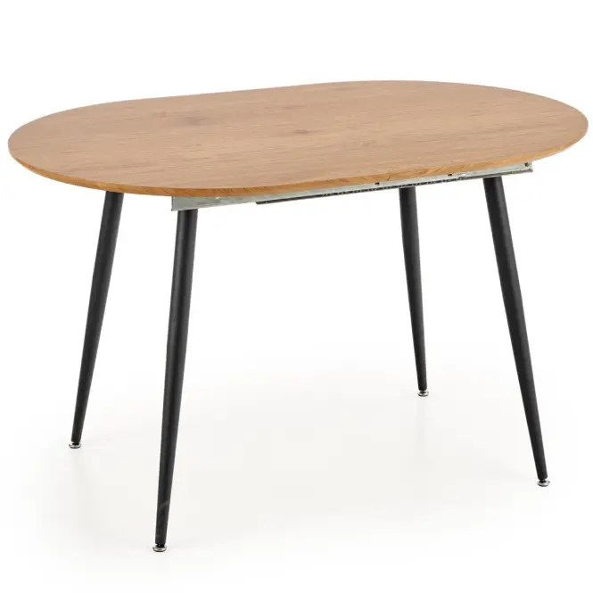 Rozkladací stôl Colorado 120/160x80cm Mdf/Oceľ – Dub Zlatá/Čierna,3
