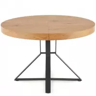 Rozkladací stôl Mercy 120/160x120cm Mdf/Oceľ – Dub Zlatá/Čierna