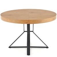 Rozkladací stôl Mercy 120/160x120cm Mdf/Oceľ – Dub Zlatá/Čierna