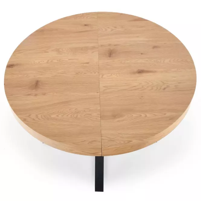 Rozkladací stôl Mercy 120/160x120cm Mdf/Oceľ – Dub Zlatá/Čierna