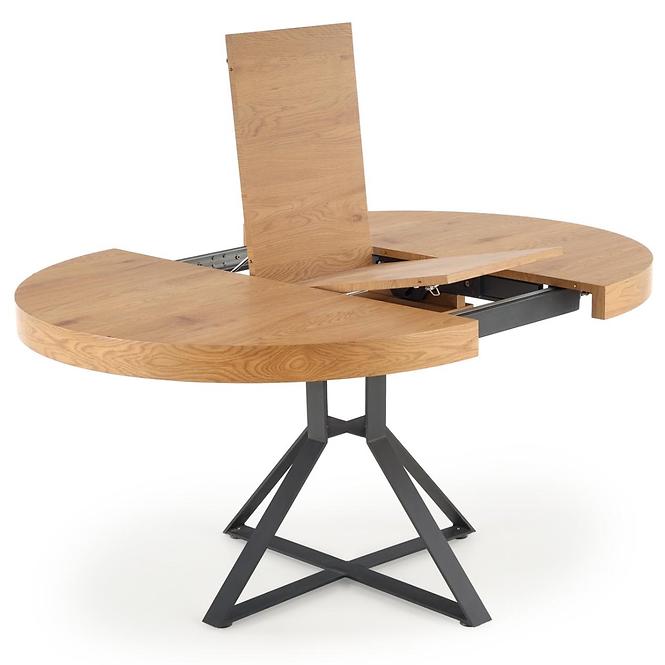 Rozkladací stôl Mercy 120/160x120cm Mdf/Oceľ – Dub Zlatá/Čierna