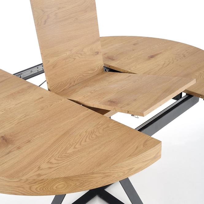 Rozkladací stôl Mercy 120/160x120cm Mdf/Oceľ – Dub Zlatá/Čierna