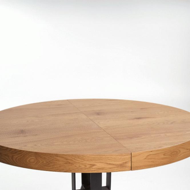 Rozkladací stôl Mercy 120/160x120cm Mdf/Oceľ – Dub Zlatá/Čierna