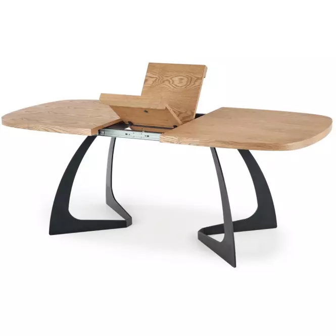 Rozkladací stôl Veldon 160/200x90cm Mdf/Oceľ – Dub Naturalny/Čierna