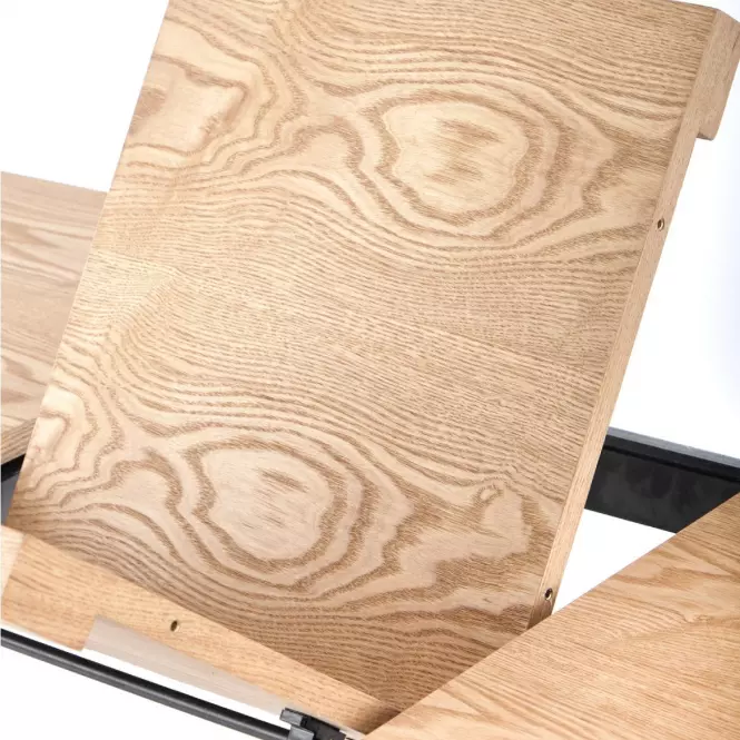 Rozkladací stôl Veldon 160/200x90cm Mdf/Oceľ – Dub Naturalny/Čierna