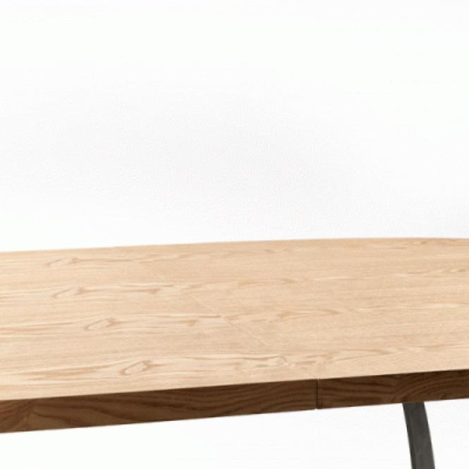 Rozkladací stôl Veldon 160/200x90cm Mdf/Oceľ – Dub Naturalny/Čierna